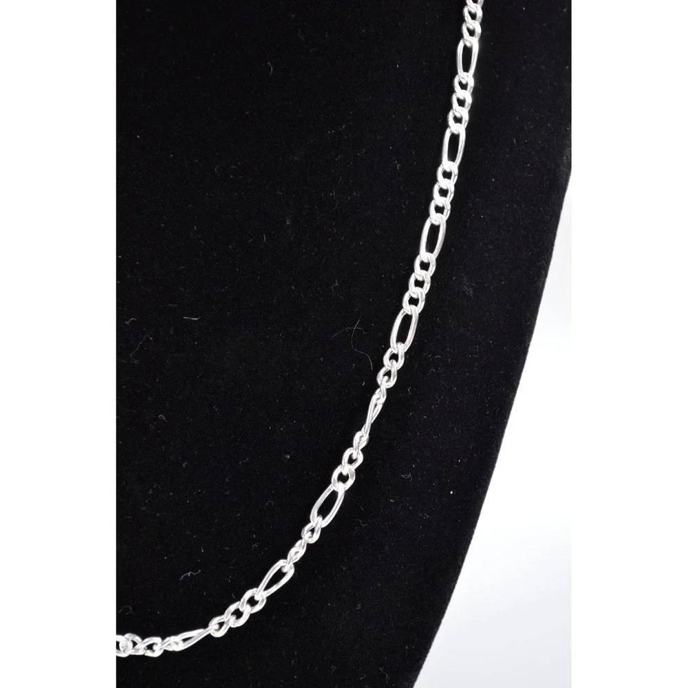 New Jordan Blue‎ Men's Sterling Silver Figaro Chain Necklace 19.5
